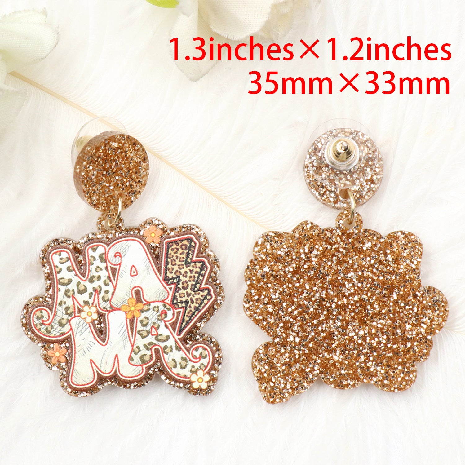 Wholesale Mother's Day Retro Leopard Pattern Acrylic Earrings